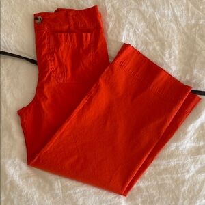 Anthropologie Maeve Bright Orange Colette Cropped Pants